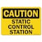 Signmission OSHA Caution, 7" Height, Decal, 10" x 7", Landscape, Static Control Station OS-CS-D-710-L-19238 - alternate 1